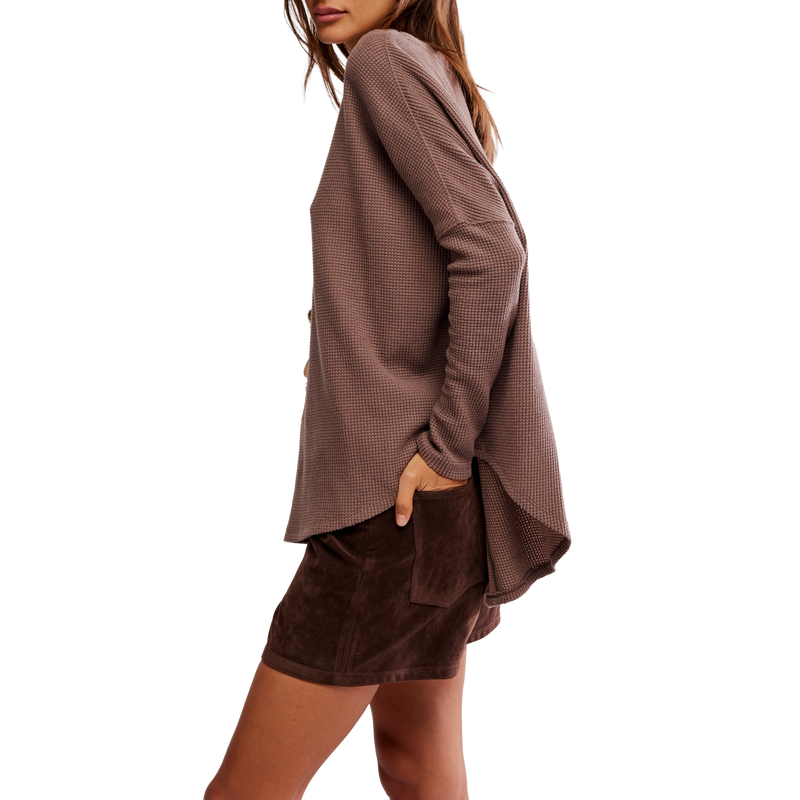 Women's Latte Blues Thermal Sold, Free People Women's Latte Blues Thermal Sold in Leafless Tree left