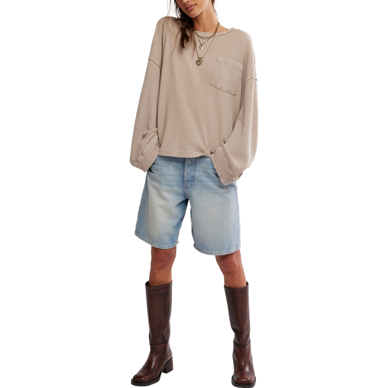 Women's Dawson Pocket Thermal, Free People Women's Dawson Pocket Thermal in Smoothe Stone