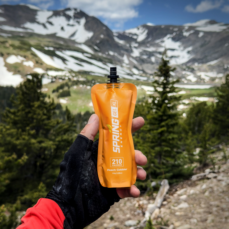 Peach Cobbler Gel XL, Spring Nutrition Peach Cobbler Gel XL in hand