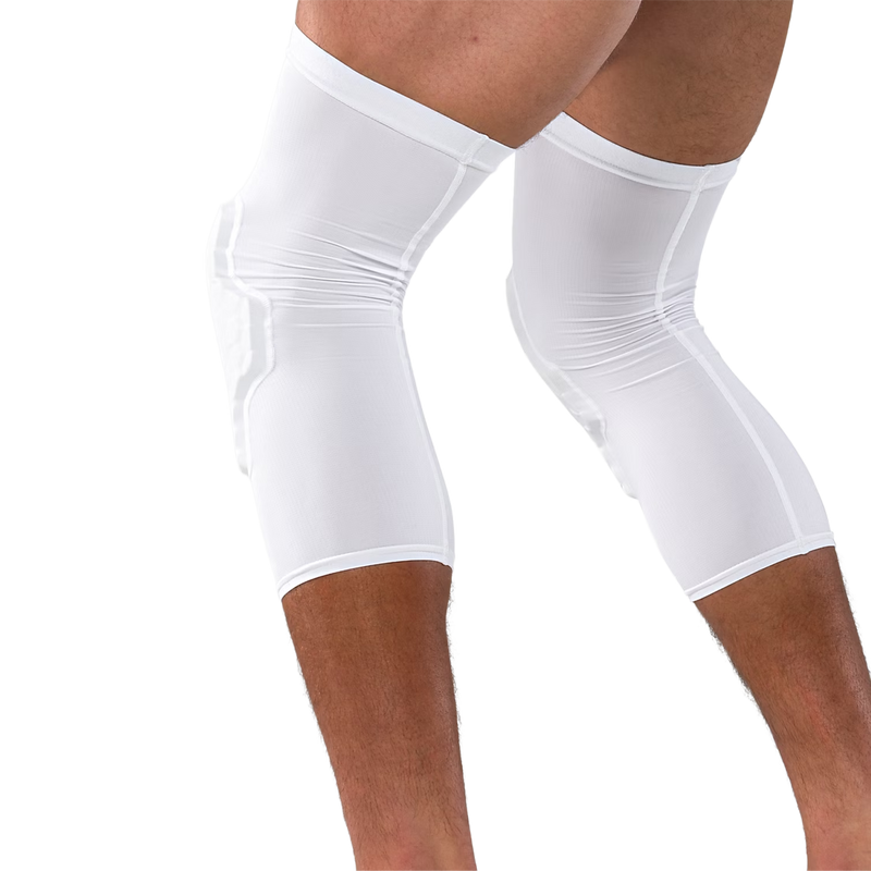 UA Gameday Pro Padded Leg Sleeves, Under Armour UA Gameday Pro Padded Leg Sleeves in white back view