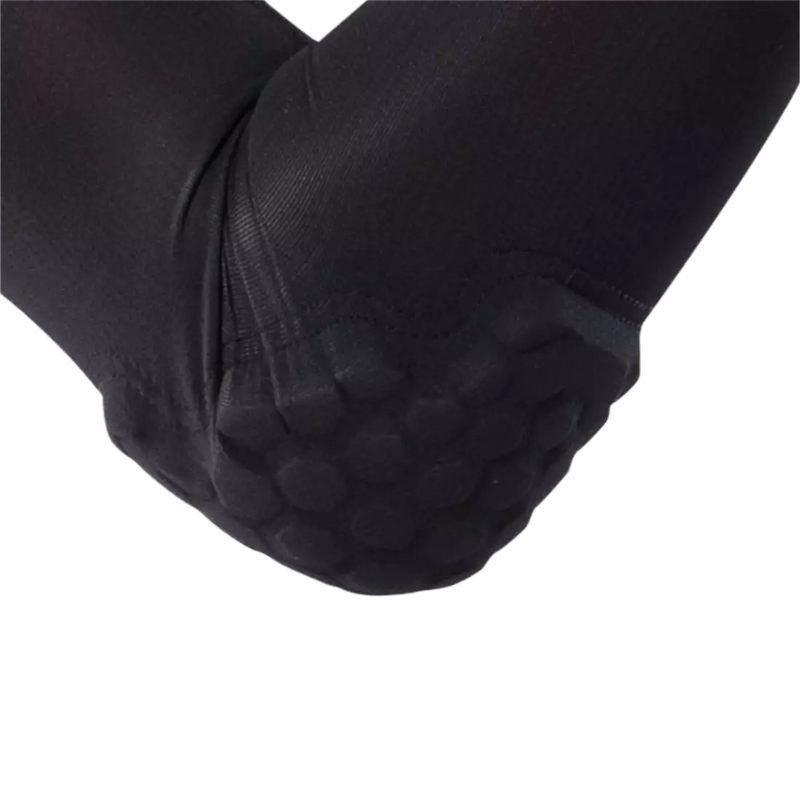 Youth UA Gameday Pro Padded Elbow Sleeve, Under Armour Youth UA Gameday Pro Padded Elbow Sleeve in black flexed