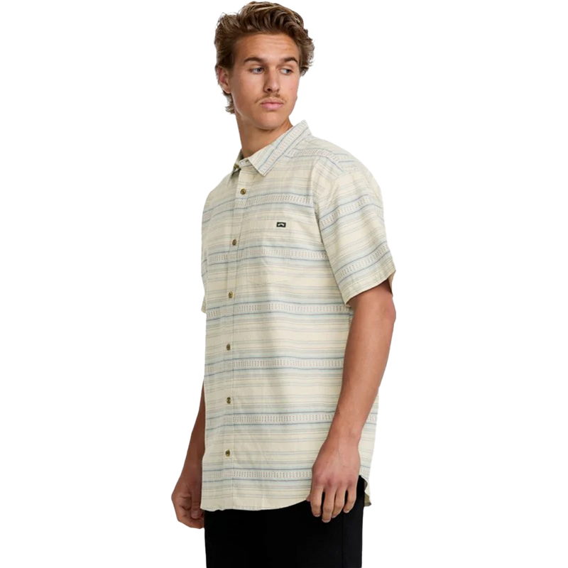 Men's All Day Stripe Short Sleeve, Billabong Men's All Day Stripe Short Sleeve 3/4 Front