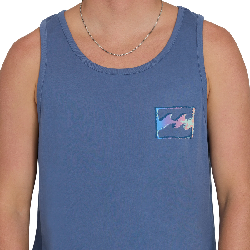 Men's Crayon Wave Premium Tank, Billabong Men's Crayon Wave Premium Tank Collar
