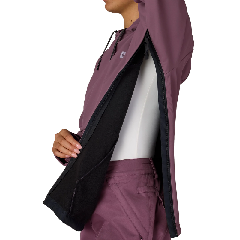 Women's Waterproof Hoody, 686 Women's Waterproof Hoody side zipper