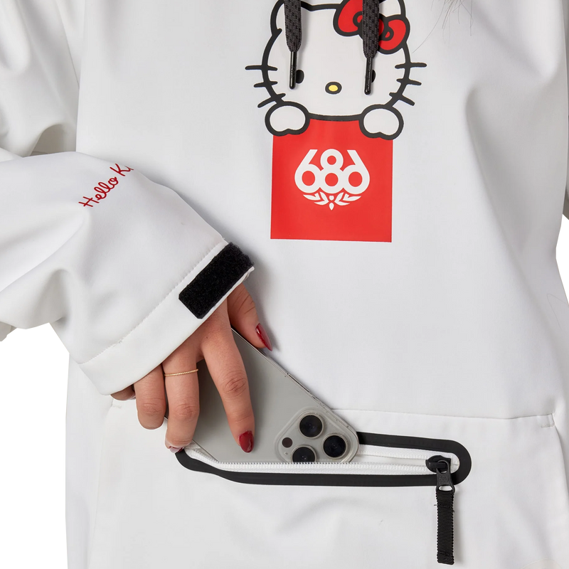 Women's Hello Kitty Waterproof Hoody, 686 Women's Hello Kitty Waterproof Hoody front pocket
