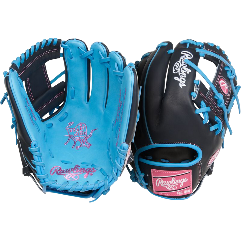 Heart of the Hide Infield 11 3/4" Pro I-Web, Rawlings Heart of the Hide Infield 11 3/4" Pro I-Web in Columbia Blue/Navy front and back