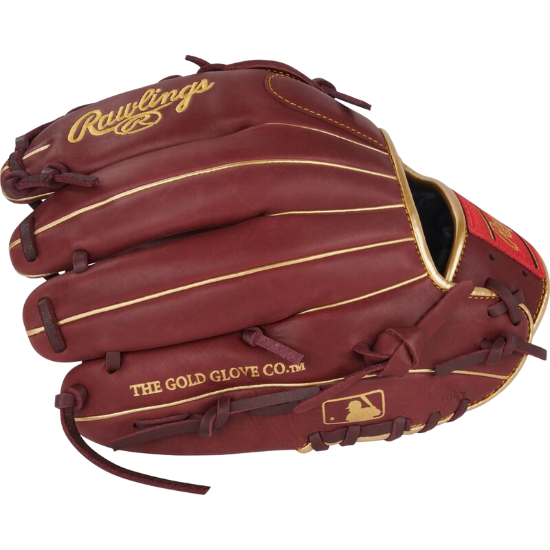 R9 12" Solid Web, Rawlings R9 12" Solid Web in Sherry outside small finger