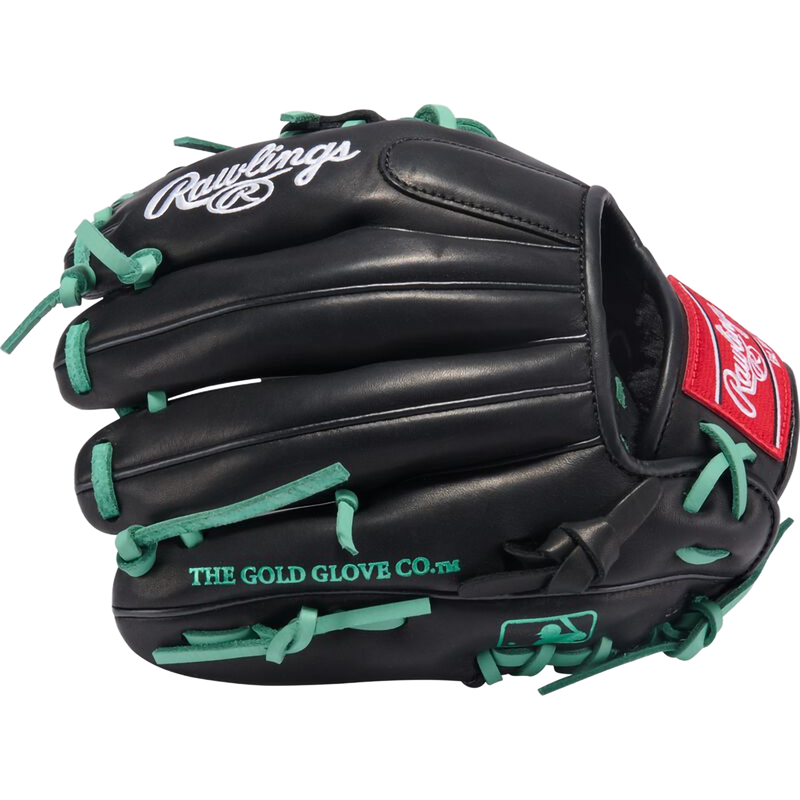 R9 ContourFit - 11" Pro I-Web, Rawlings R9 ContourFit - 11" Pro I-Web in Black/Mint outside small finger