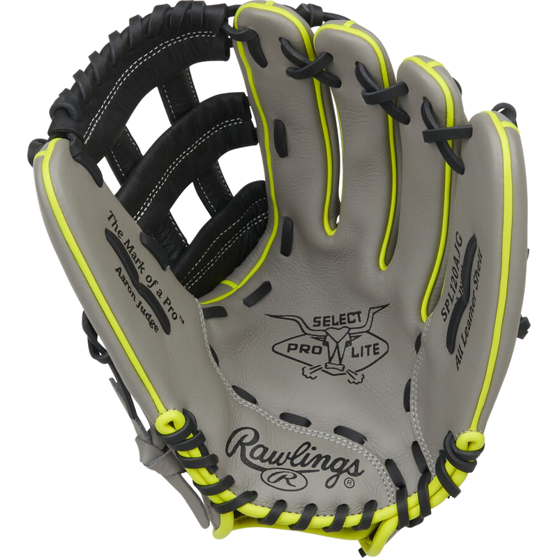 Youth Select Pro Lite Judge 12" H-Web, Rawlings Youth Select Pro Lite Judge 12" H-Web in Grey/Black palm