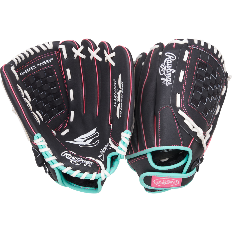 Youth Sure Catch Fastpitch - 12" Basket Web, Rawlings Youth Sure Catch Fastpitch - 12" Basket Web Front and Back