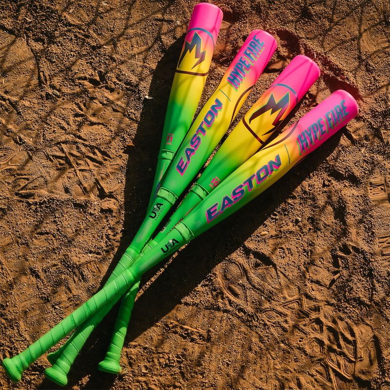 Hype Fire -11 USA 2 5/8", Easton Sports Hype Fire  USA 2 5/8" in Green/Pink on ground