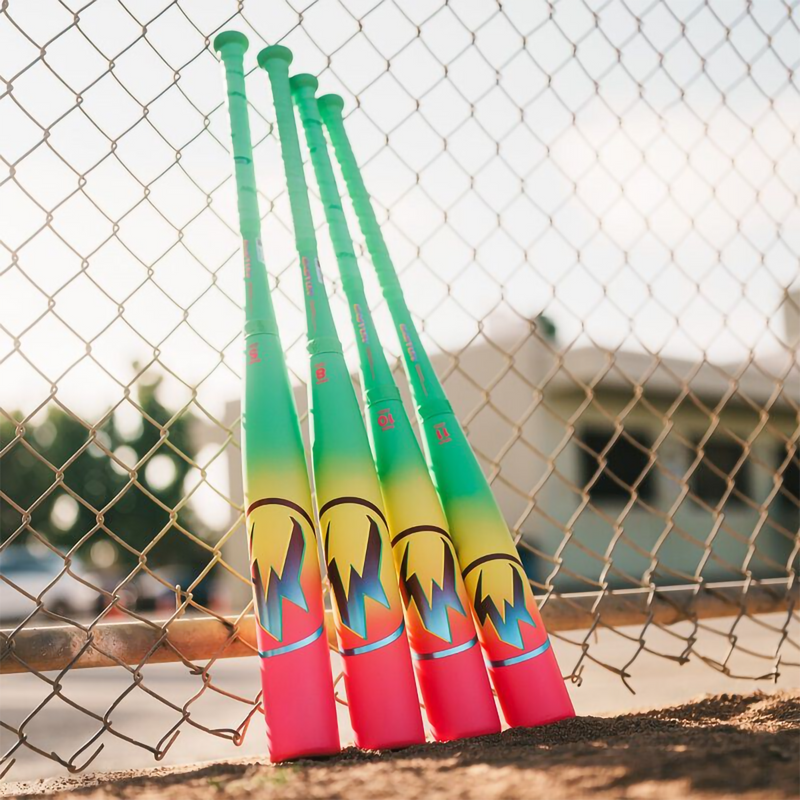 Hype Fire -11 USA 2 5/8", Easton Sports Hype Fire  USA 2 5/8" in Green/Pink on fence #2