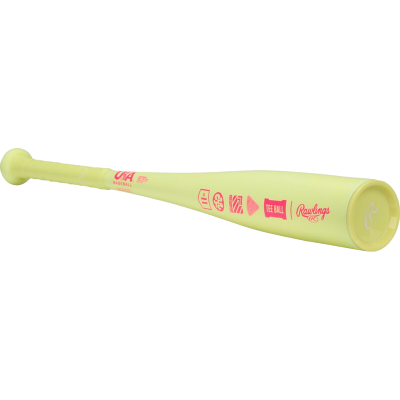 Clout -11 Tee Ball 2 5/8", Rawlings Clout -11 Tee Ball 2 5/8" in Yellow rawlings logo