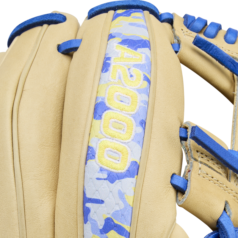 A2000 Witt Jr GM Infield - 11.75" H-Web, Wilson A2000 Witt Jr GM Infield - 11.75" H-Web in Blonde/Blue Camo series logo