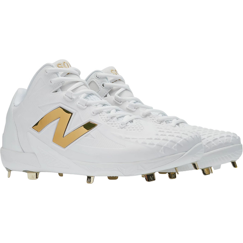 Men's FuelCell Ohtani 1 Metal, New Balance Men's FuelCell Ohtani 1 Metal in White/Metallic Gold pair right