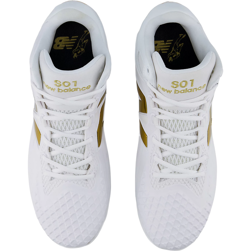 Men's FuelCell Ohtani 1 Metal, New Balance Men's FuelCell Ohtani 1 Metal in White/Metallic Gold pair top