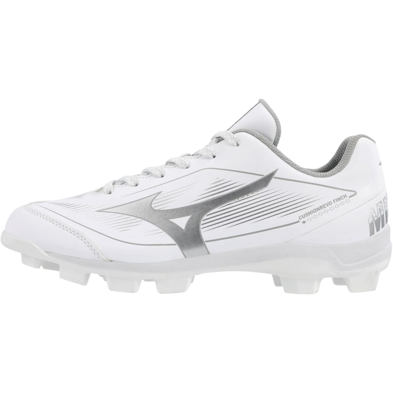 Women's CushionRevo Finch TPU, Mizuno Women's CushionRevo Finch TPU in White/Silver right inside proflile