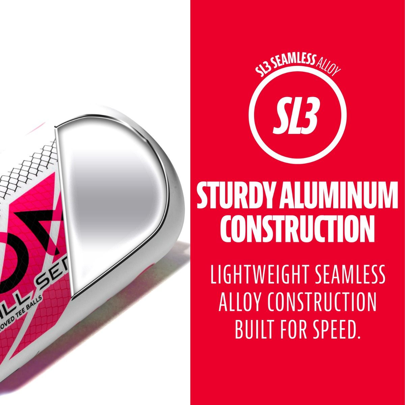 Venom 1200 Series -12 T-Ball USA, Franklin Sports Venom 1200 Series -12 T-Ball USA in White/Pink aluminum construction