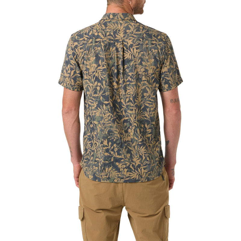 Men's TRVLR Perforated Printed Standard Short Sleeve, O'Neill Men's TRVLR Perforated Printed Standard Fit Shirt back on model