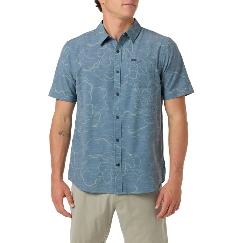 Men's UPF Slub Relaxed Fit Short Sleeve, O'Neill Men's UPF Slub Relaxed Fit Shirt front on model