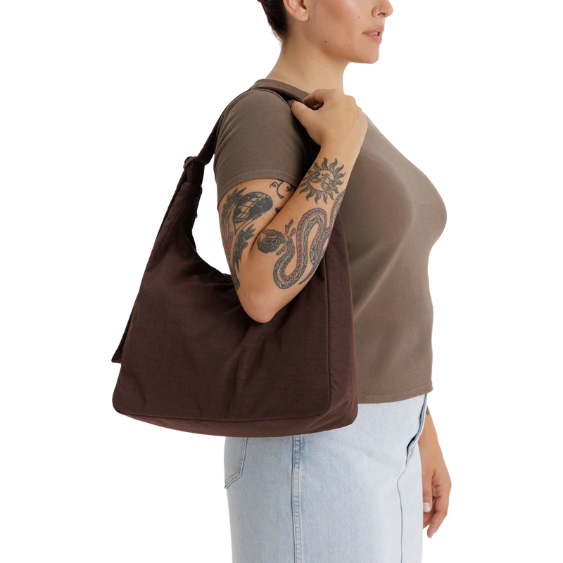 Nylon Shoulder Bag, BAGGU Nylon Shoulder Bag on model shoulder