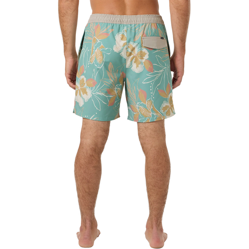 Men's Hermosa Elastic Waist Lined Trunk 17", O'Neill Men's Hermosa Elastic Waist Lined Trunk 17" Back on Model