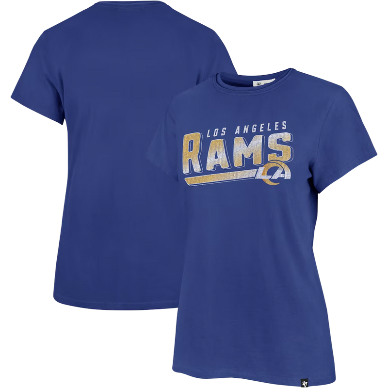 Women's Rams Pep Up Frankie Tee, Fanatics Women's Rams Pep Up Frankie Tee in XU-Jetty Blue front and back