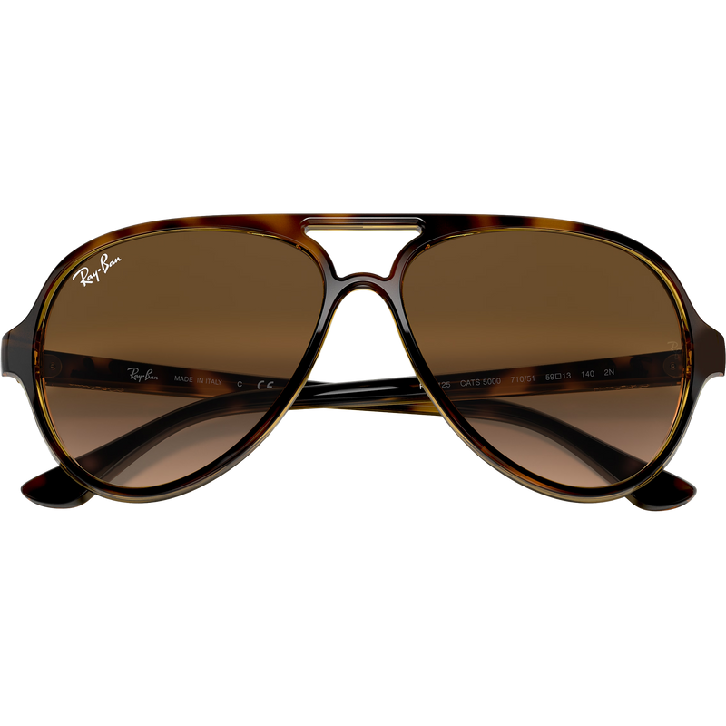 Cats 5000 - Light Havana/Light Brown Gradient, Ray Ban Cats 5000 - Light Havana/Light Brown Grad front folded