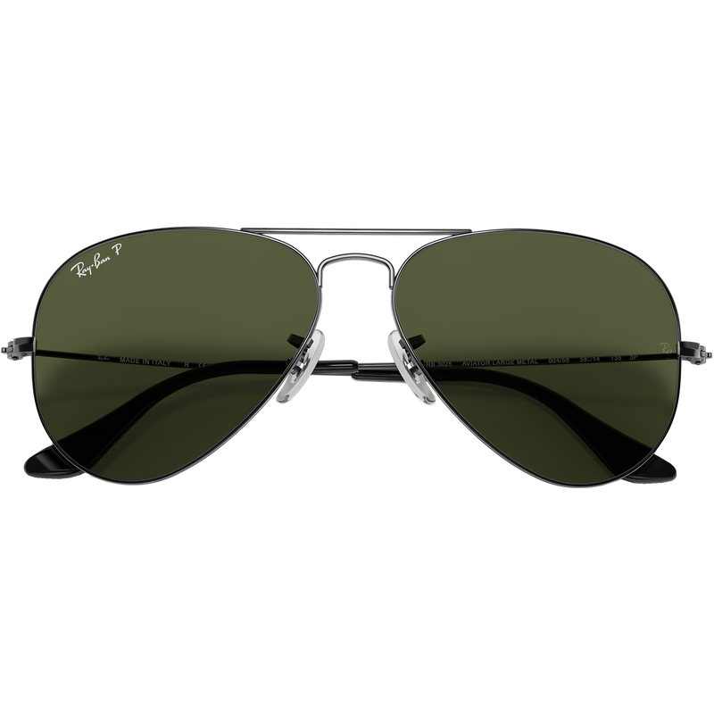 Aviator Classic - Gunmetal/G-15 Green, Ray Ban Aviator Classic - Gunmetal/G-15 Green front folded