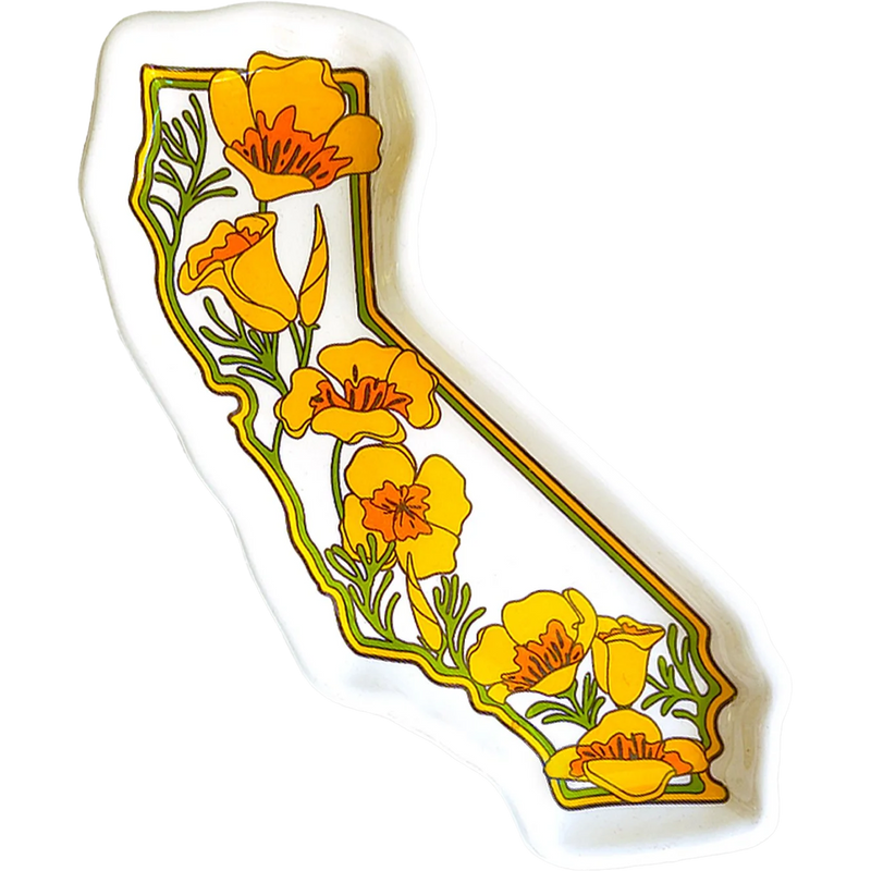 California State with Poppies Trinket Tray, Featured Image