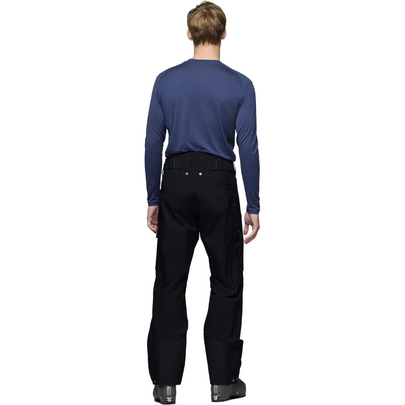 Norrona Lofoten Gore-Tex Pants in Caviar Black back view on model