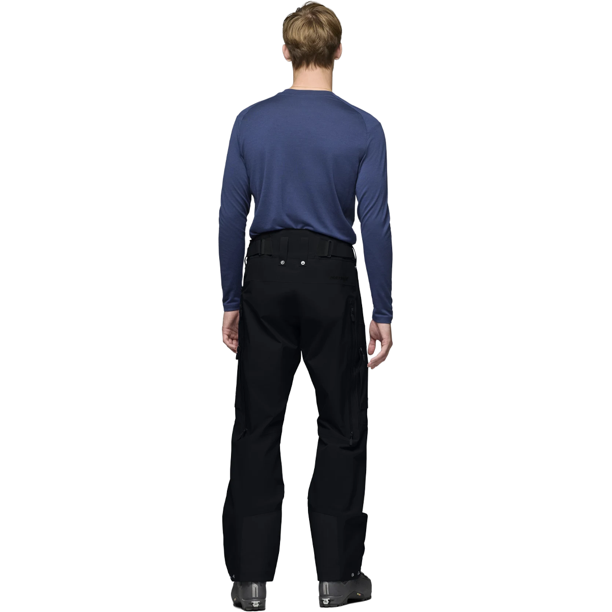 Norrona Lofoten Gore-Tex Pants in Caviar Black back view on model