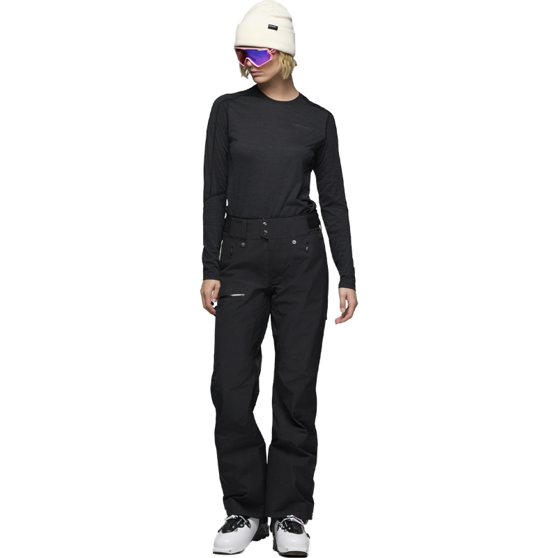 Women's Lofoten Gore-Tex Pants, Norrona Women's Lofoten Gore-Tex Pants in Caviar Black on model full view