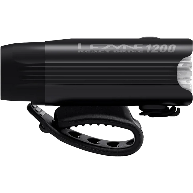 React Drive Front Matte Black, Lezyne React Drive Front side strap closed