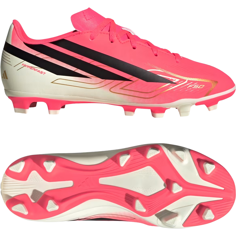Youth F50 Hyperfast Club FG/MG, Adidas Youth F50 HYPERFAST CLUB Firm Ground / Multi Ground side and bottom