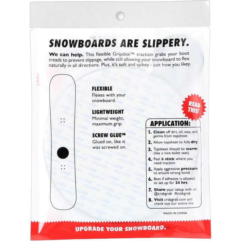 Grip Disk, Crab Grab Grip Disk in package back