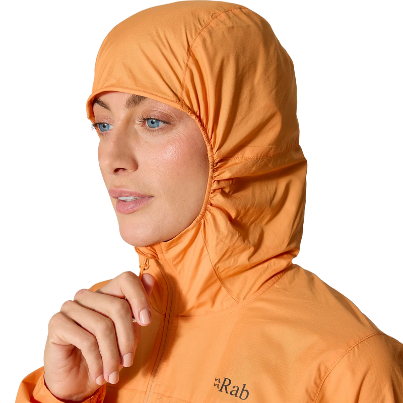 Women's Windgather Hoody, Rab Women's Windgather Hoody in MBA Melba hood