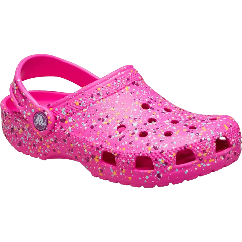 Youth Classic Paint Splatter Clog Toddler, Crocs Youth Toddler Classic Paint Splatter Clog 3/4 Front