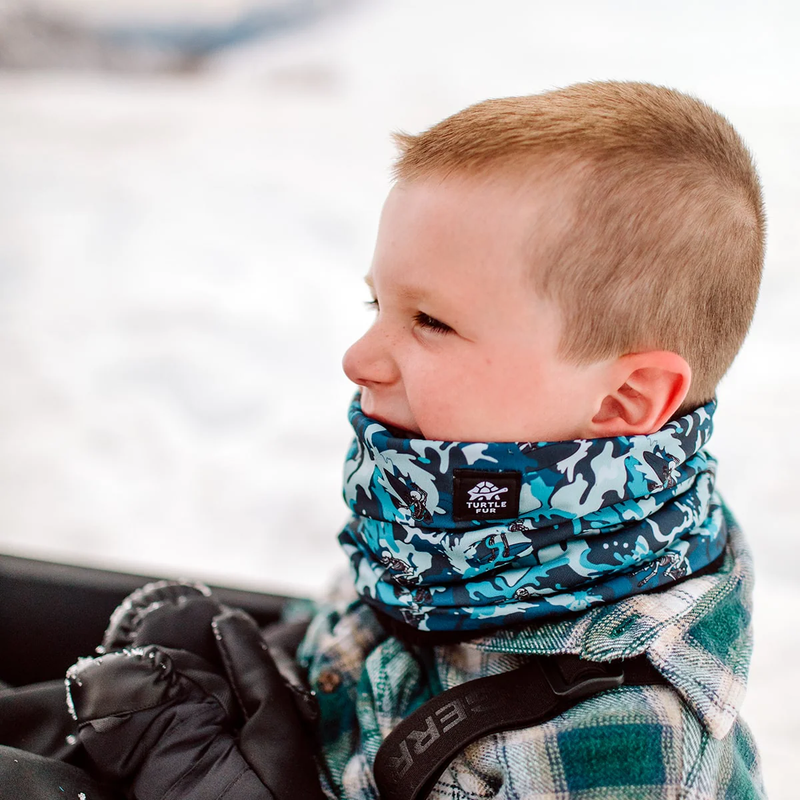 Youth Comfort Shell Plush Neck Warmer, Turtle Fur Youth Comfort Shell Plush Neck Warmer on model