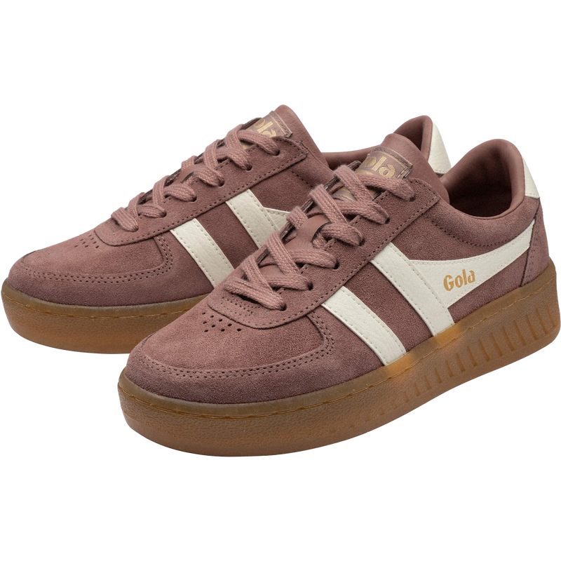 GOLA Classics Women's Grandslam Suede in Brownrose/Off White/Gum pair left