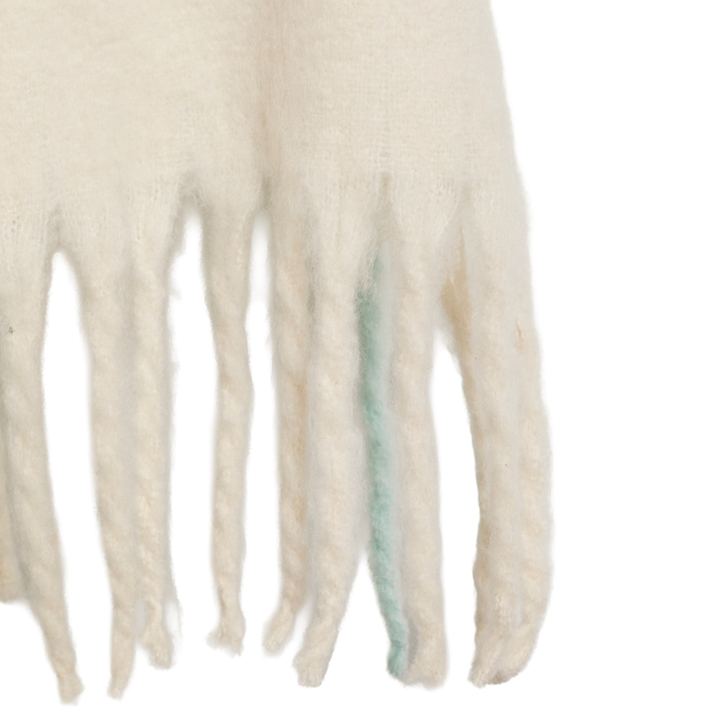 Women's Winter Chill Blanket Scarf, Free People Women's Winter Chill Blanket Scarf in 1103-Ivory fringe trim