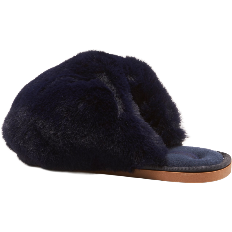 Women's Snowball Slipper, Free People Women's Snowball Slipper i 4405 Navy Faux left profile