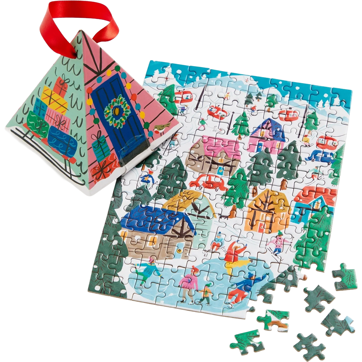 Alpine Cottage 130 Piece Puzzle Ornament alternate view