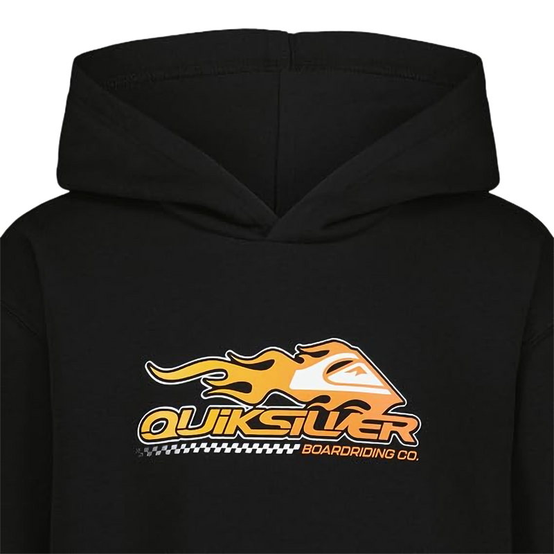 Youth Speed Rise Hoodie, Quiksilver Youth Speed Rise Hoodie in 001 black front graphic