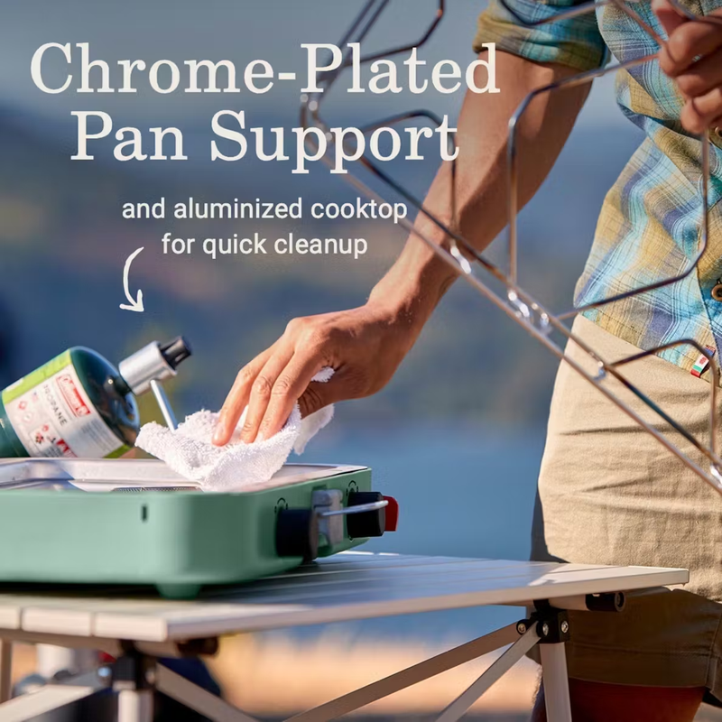 Cascade 222 Stove, Colman Cascade 222 Stove in green chrome plated pan support