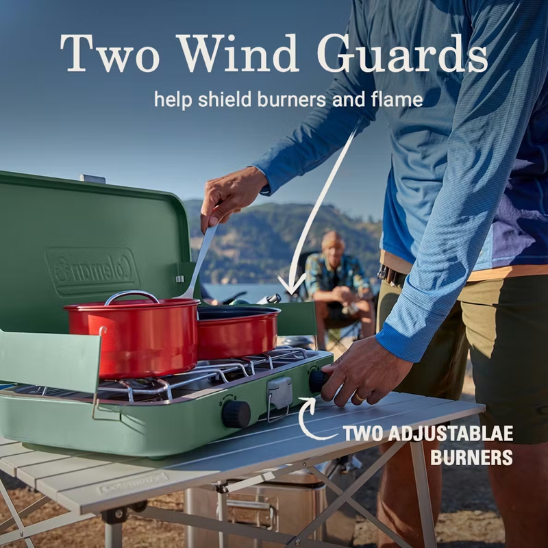Cascade 222 Stove, Colman Cascade 222 Stove in green two wind guards