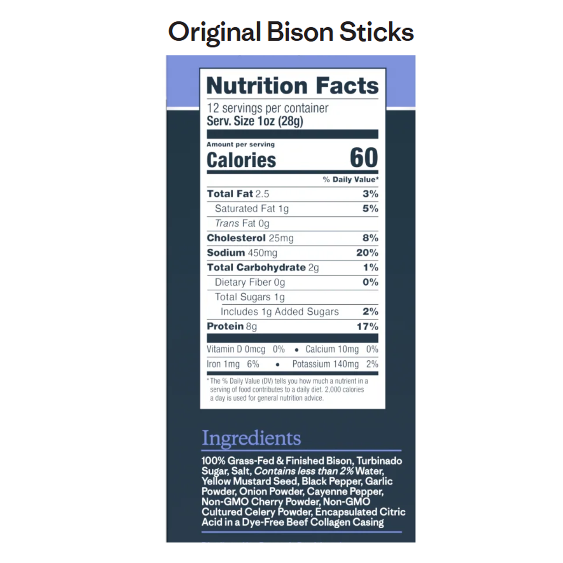 Pasture Raised Bison Sticks alternate view