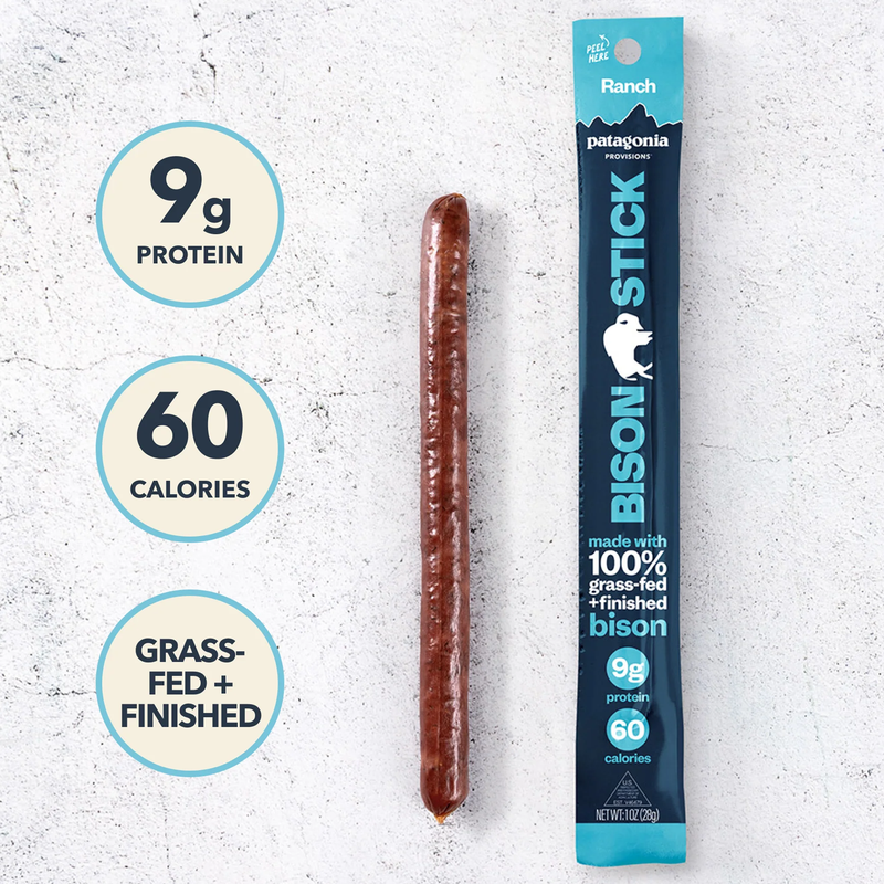 Pasture Raised Bison Sticks, Patagonia Provisions Pasture Raised Bison Sticks out of wrapper