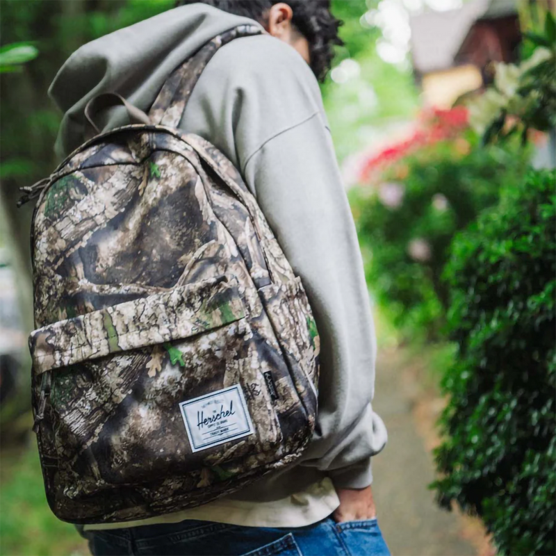 Realtree Classic XL Backpack, Herschel Realtree Classic XL Backpack in Realtree APX Camo on model