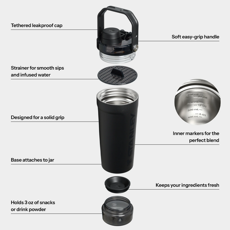 Activate 20 oz Shaker Bottle, Stanley Vitalize Shaker 20oz infographic